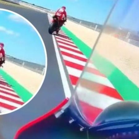 Bagnaia casi cae de la moto en una chican en el circuito de Hungría