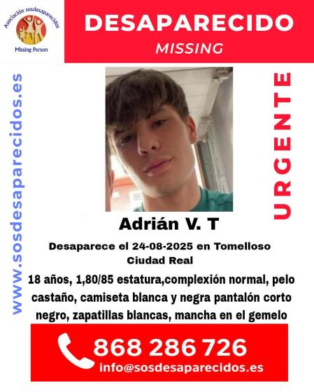 Photo of Adrián, young missing in Ciudad Real