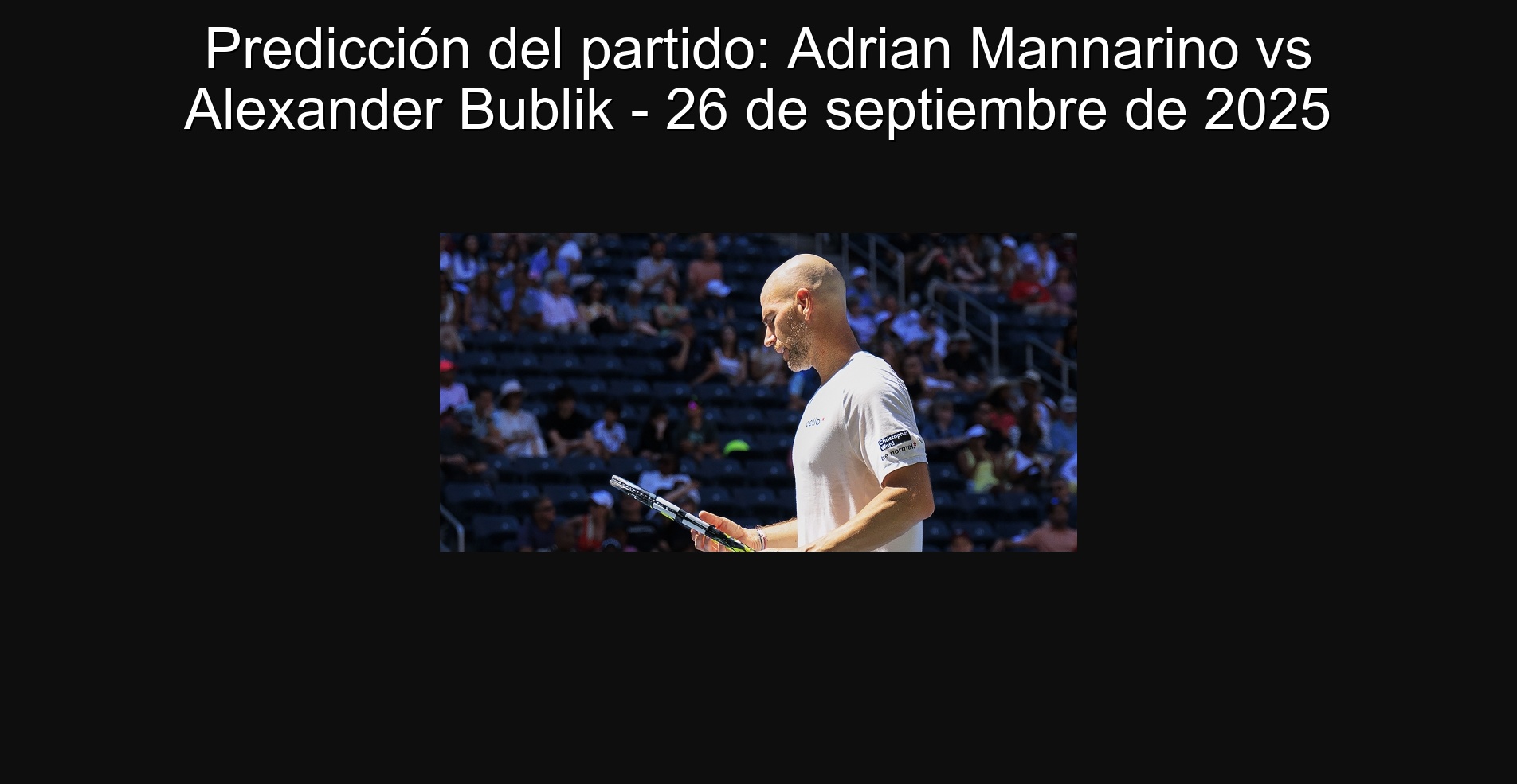 Party Prediction: Adrian Mannarino vs Alexander Bublik - September 26, 2025