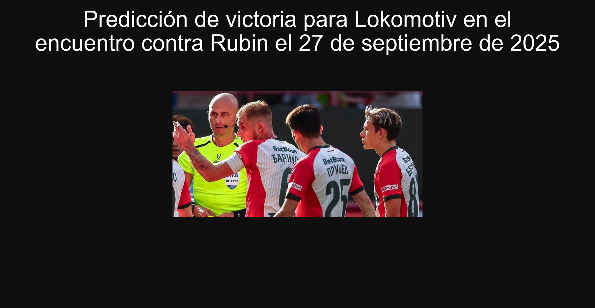 Victoria Prediction for Lokomotiv in the meeting against Rubin on September 27, 2025