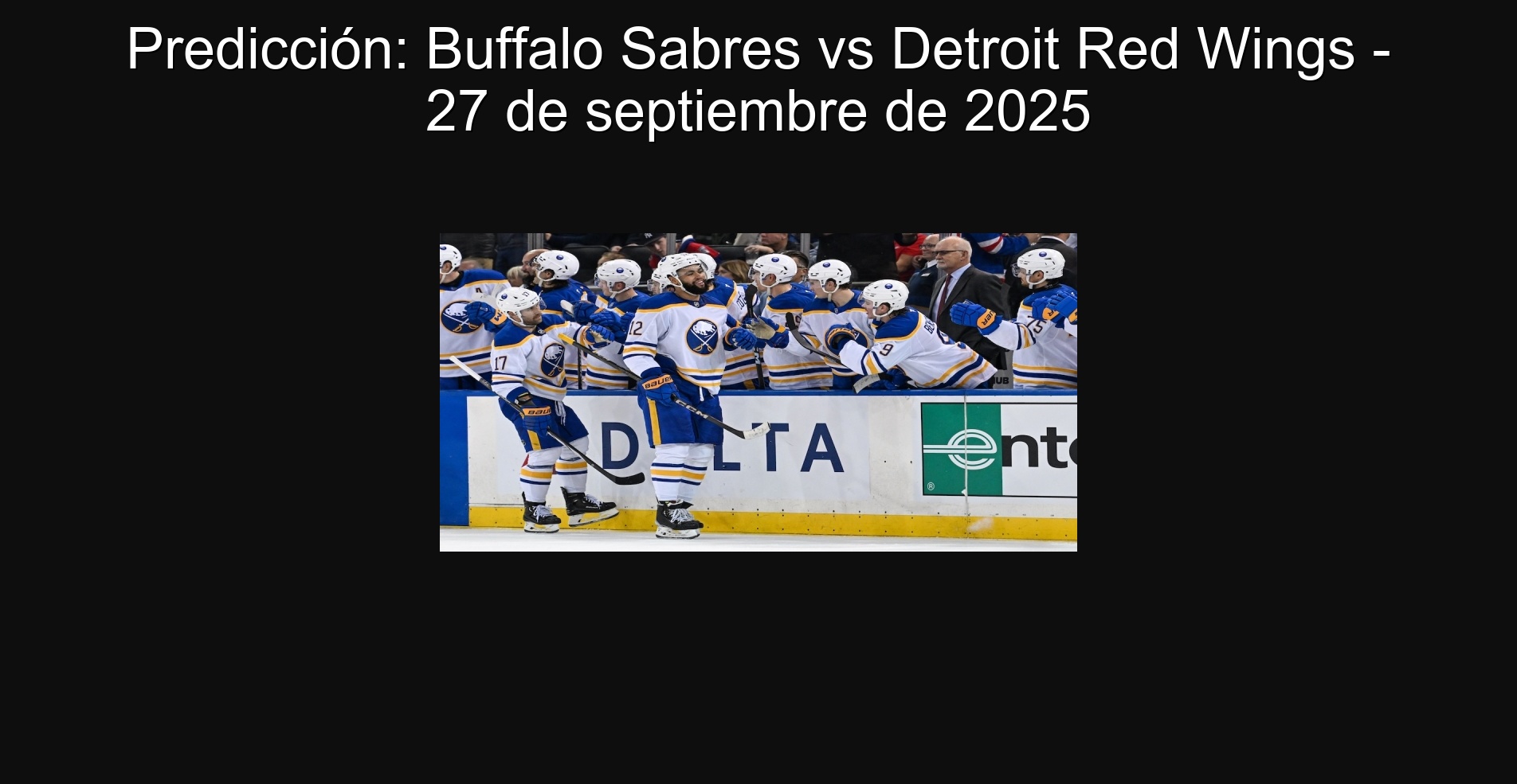 Prediction: Buffalo Sabres vs Detroit Red Wings - September 27, 2025 1 305991