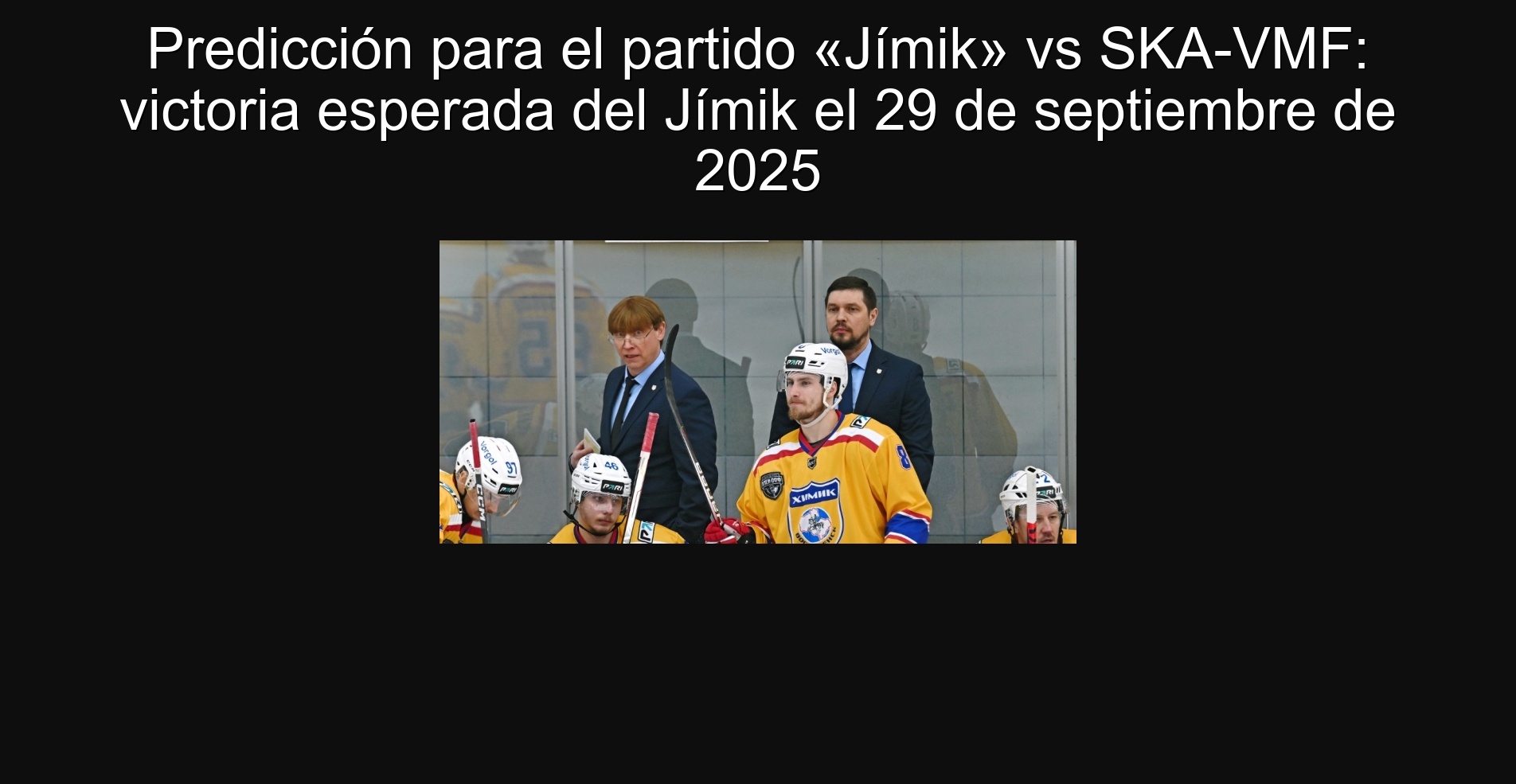 Predicción para el partido «Jímik» vs SKA-VMF: victoria esperada del Jímik el 29 de septiembre de 2025