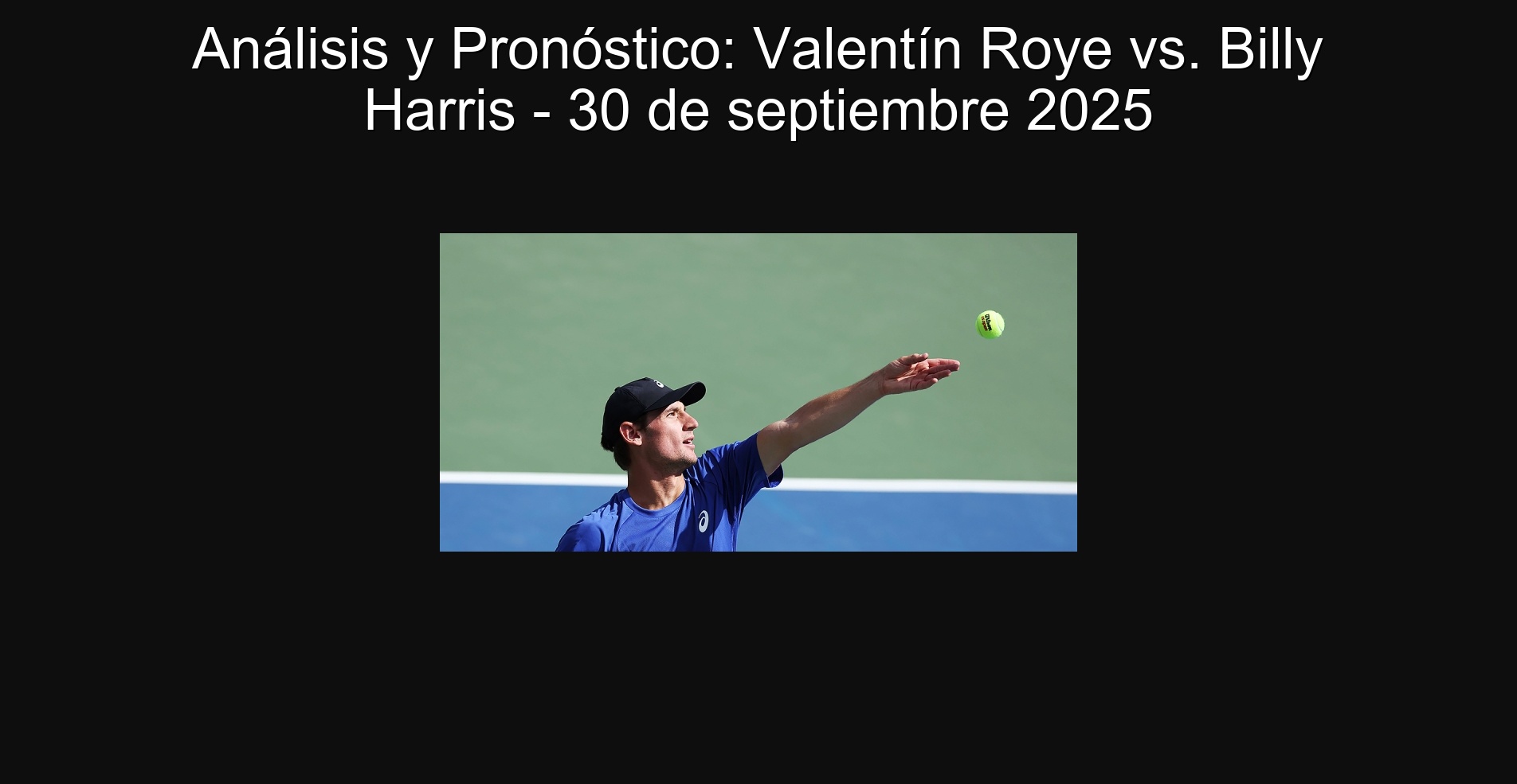Analysis and prognosis: Valentín Roye vs. Billy Harris - September 30, 2025