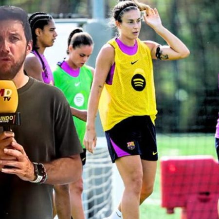 Entrenamiento del Femení del Barça de cara al partido contra el Dux Logroño