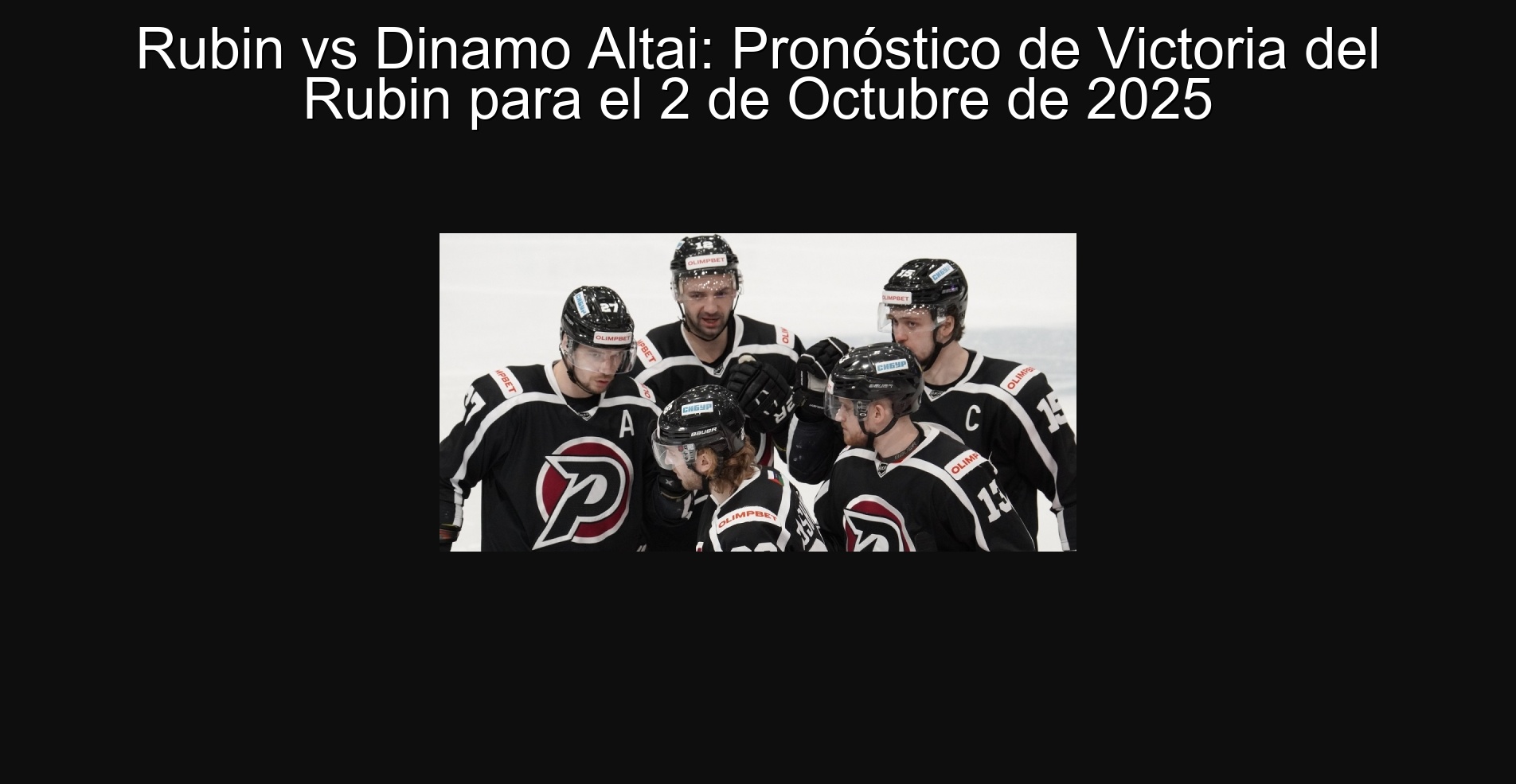 Rubin vs Dinamo Altai: Pronóstico de Victoria del Rubin para el 2 de Octubre de 2025 1 Rubin vs Dinamo Altai: Pronóstico de Victoria del Rubin para el 2 de Octubre de 2025