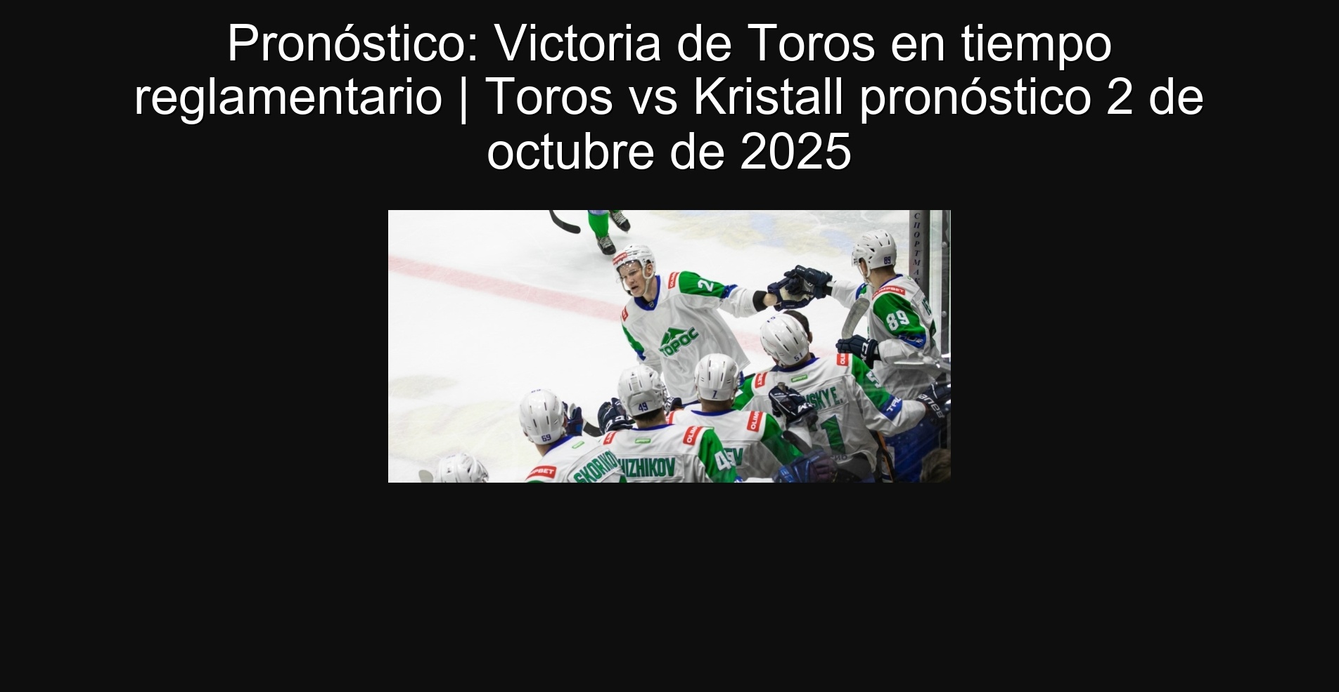 Forecast: Victory of Bulls in Regulatory Time | Bulls vs Kristall prognosis October 2, 2025