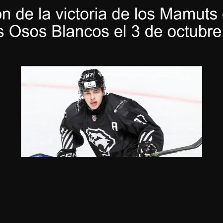 Prediction of the victory of the yugra mammoths over white bears on October 3, 2025
