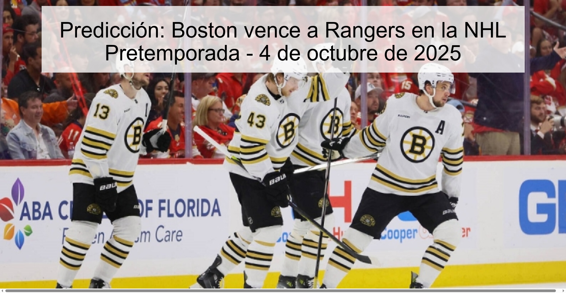 Predicción: Boston vence a Rangers en la NHL Pretemporada - 4 de octubre de 2025 1 308701