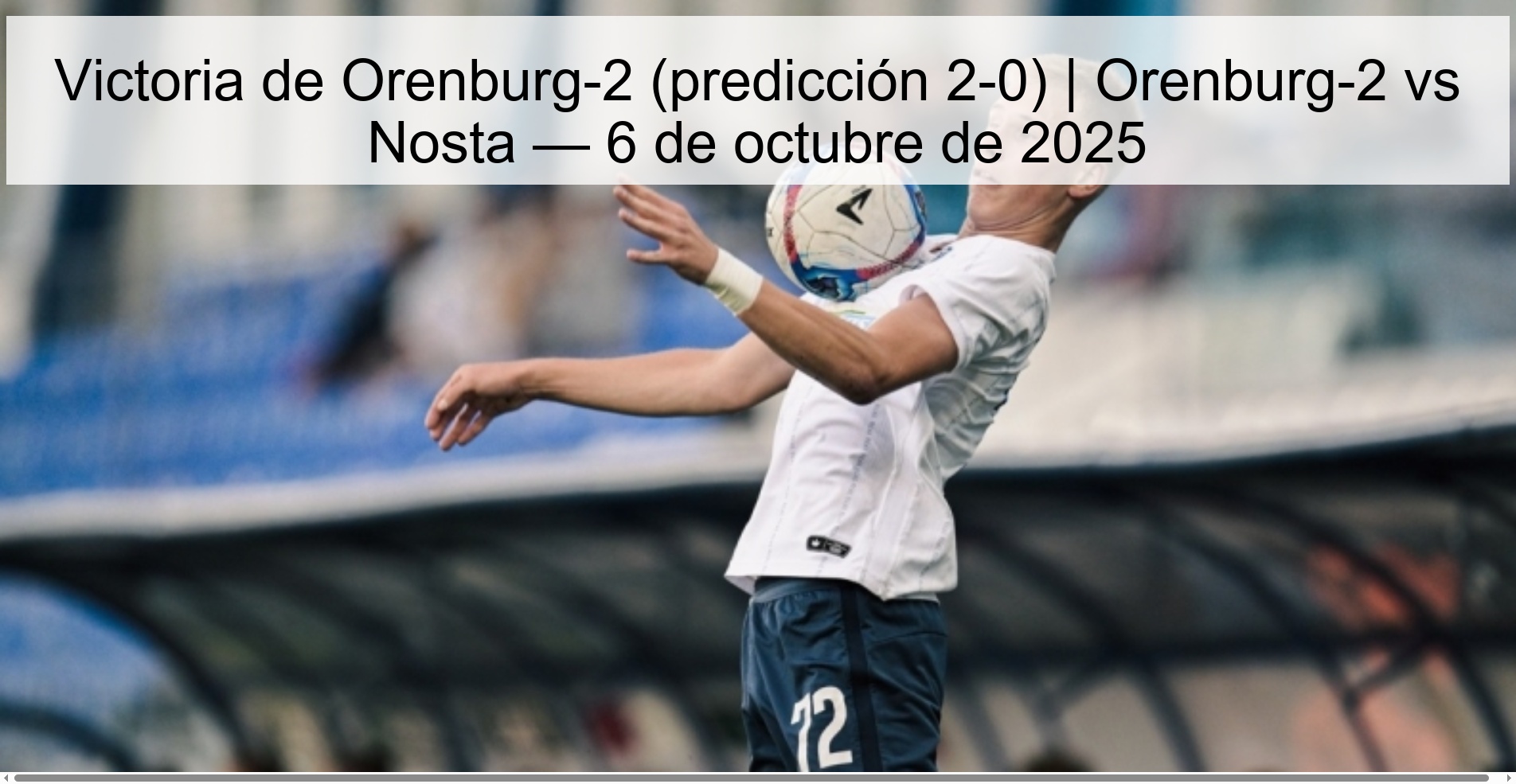 Orenburg-2 victory (2-0 prediction) | Orenburg-2 vs Nosta-October 6, 2025