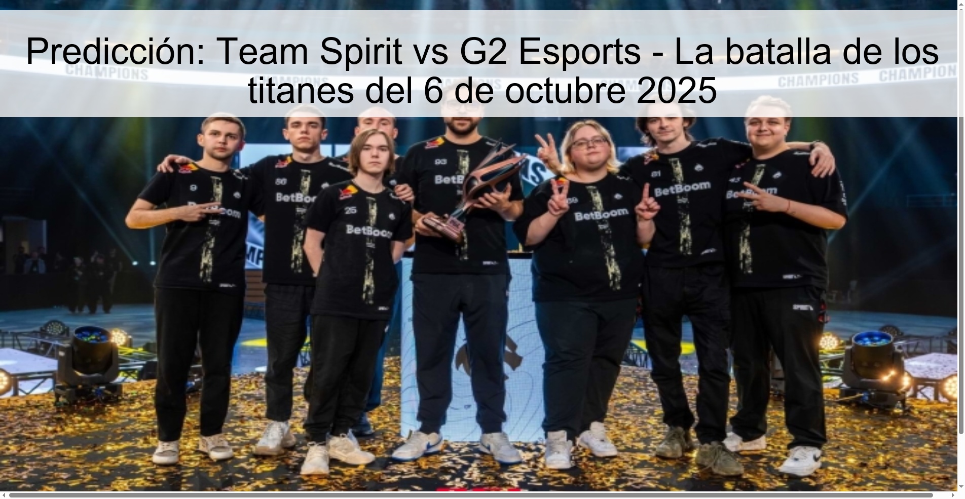 Predicción: Team Spirit vs G2 Esports - La batalla de los titanes del 6 de octubre 2025 1 309301