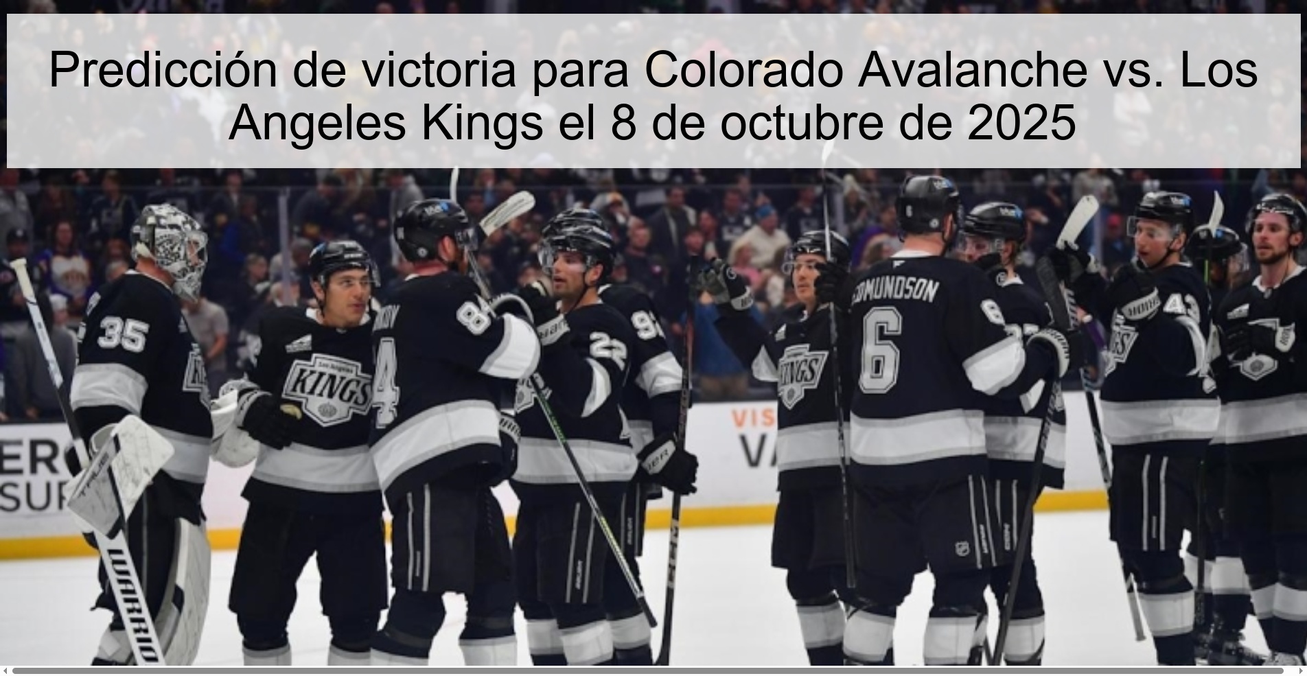 Predicción de victoria para Colorado Avalanche vs. Los Angeles Kings el 8 de octubre de 2025 1 Predicción de victoria para Colorado Avalanche vs. Los Angeles Kings el 8 de octubre de 2025