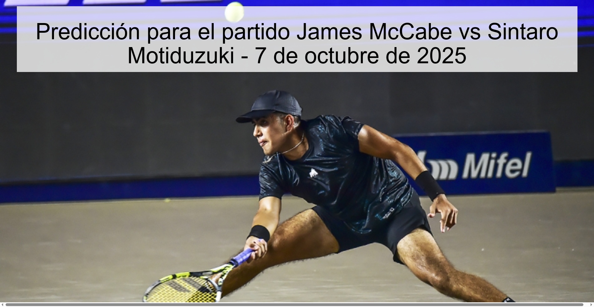 Prediction for the James McCabe vs. SINTOO Mirastiduki - October 7, 2025