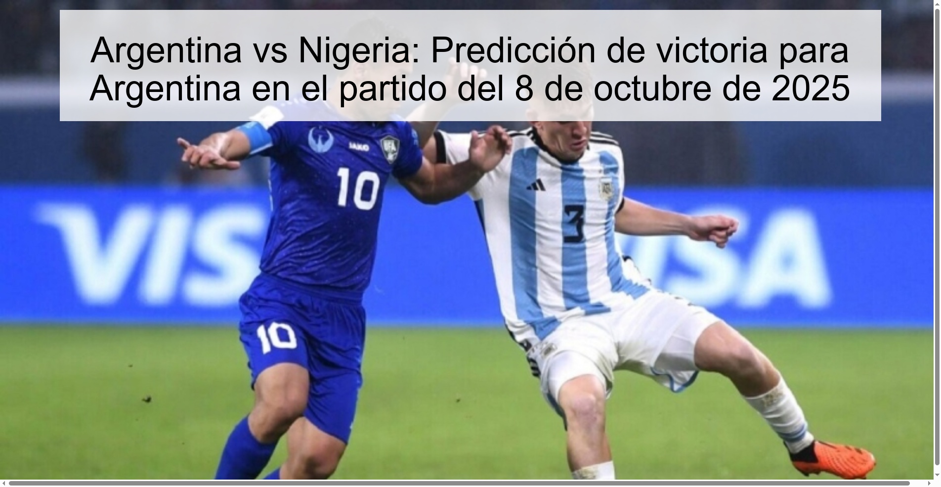 Argentina vs Nigeria: Victoria Prediction for Argentina in the October 8, 2025 match