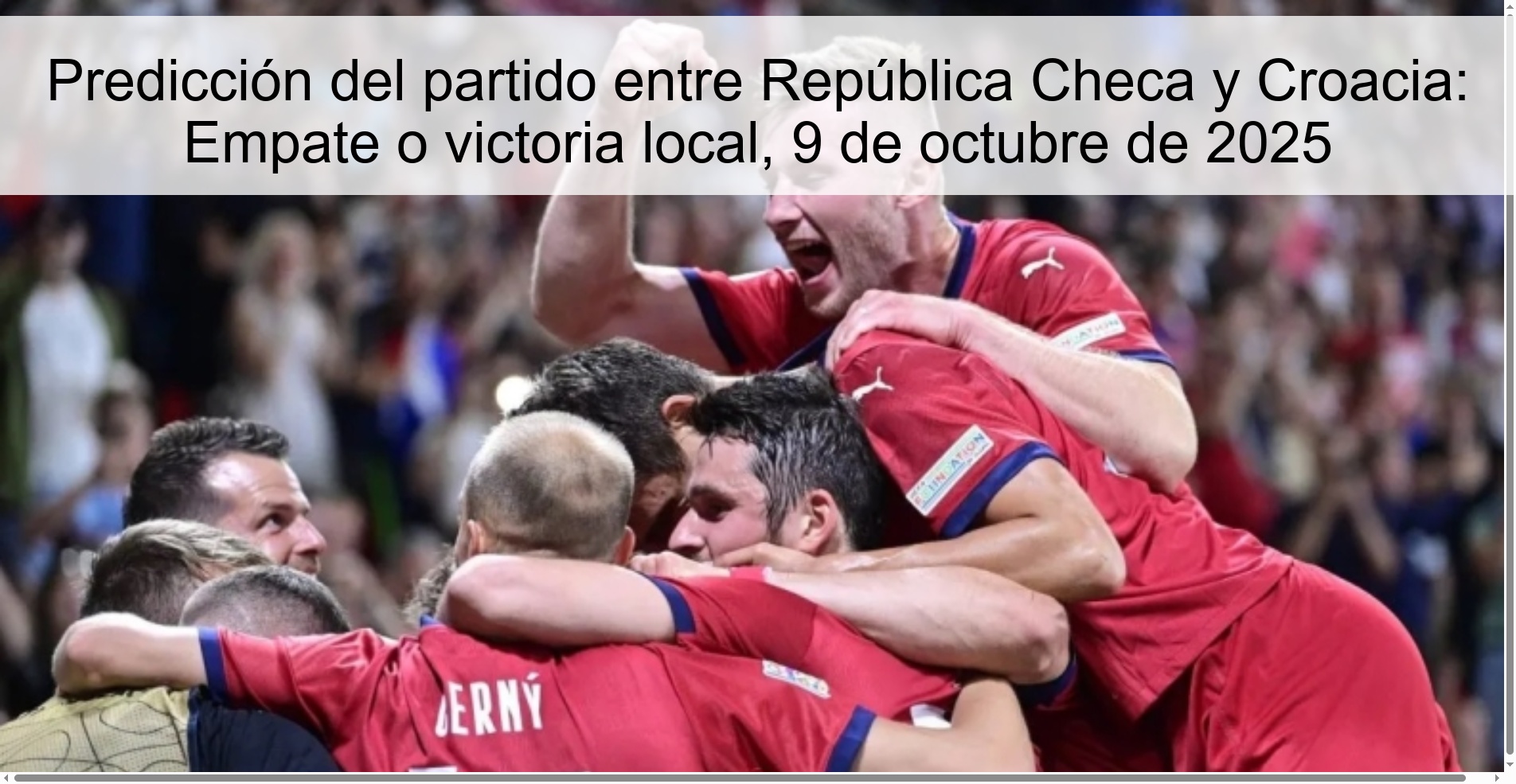 Prediction of the match between Czech Republic and Croatia: Draw or home win, October 9, 2025 1 Czech Republic vs Croatia match prediction: Draw or home win, October 9, 2025