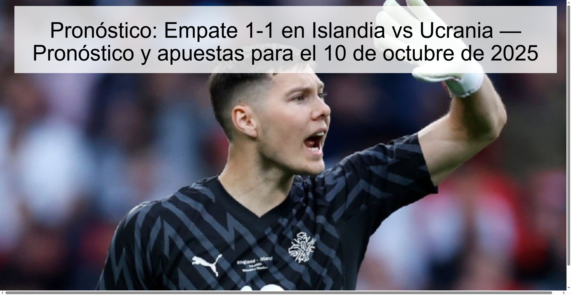 Prediction: 1-1 draw in Iceland vs Ukraine — Prediction and bets for October 10, 2025