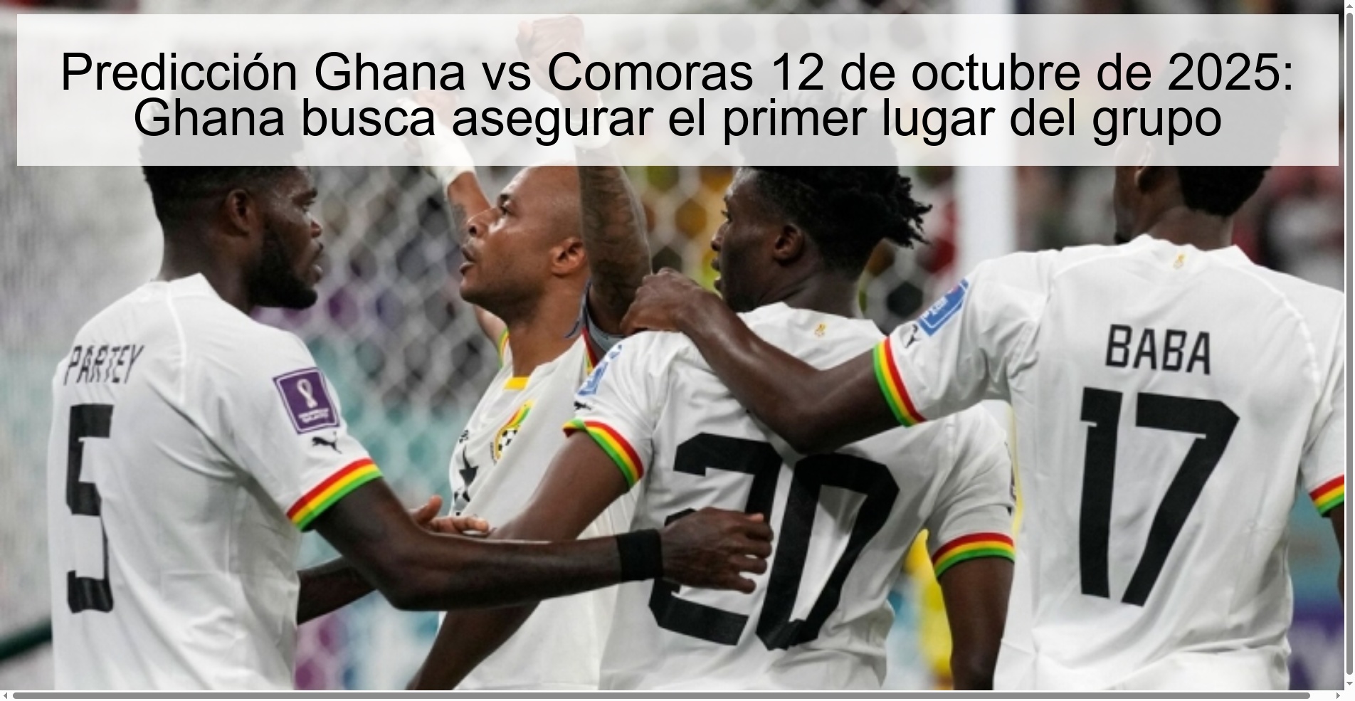 Ghana vs Comoros Prediction October 12, 2025: Ghana looking to secure first place in the group