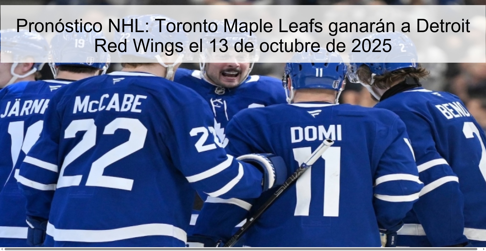 Pronóstico NHL: Toronto Maple Leafs ganarán a Detroit Red Wings el 13 de octubre de 2025 1 Pronóstico NHL: Toronto Maple Leafs ganarán a Detroit Red Wings el 13 de octubre de 2025
