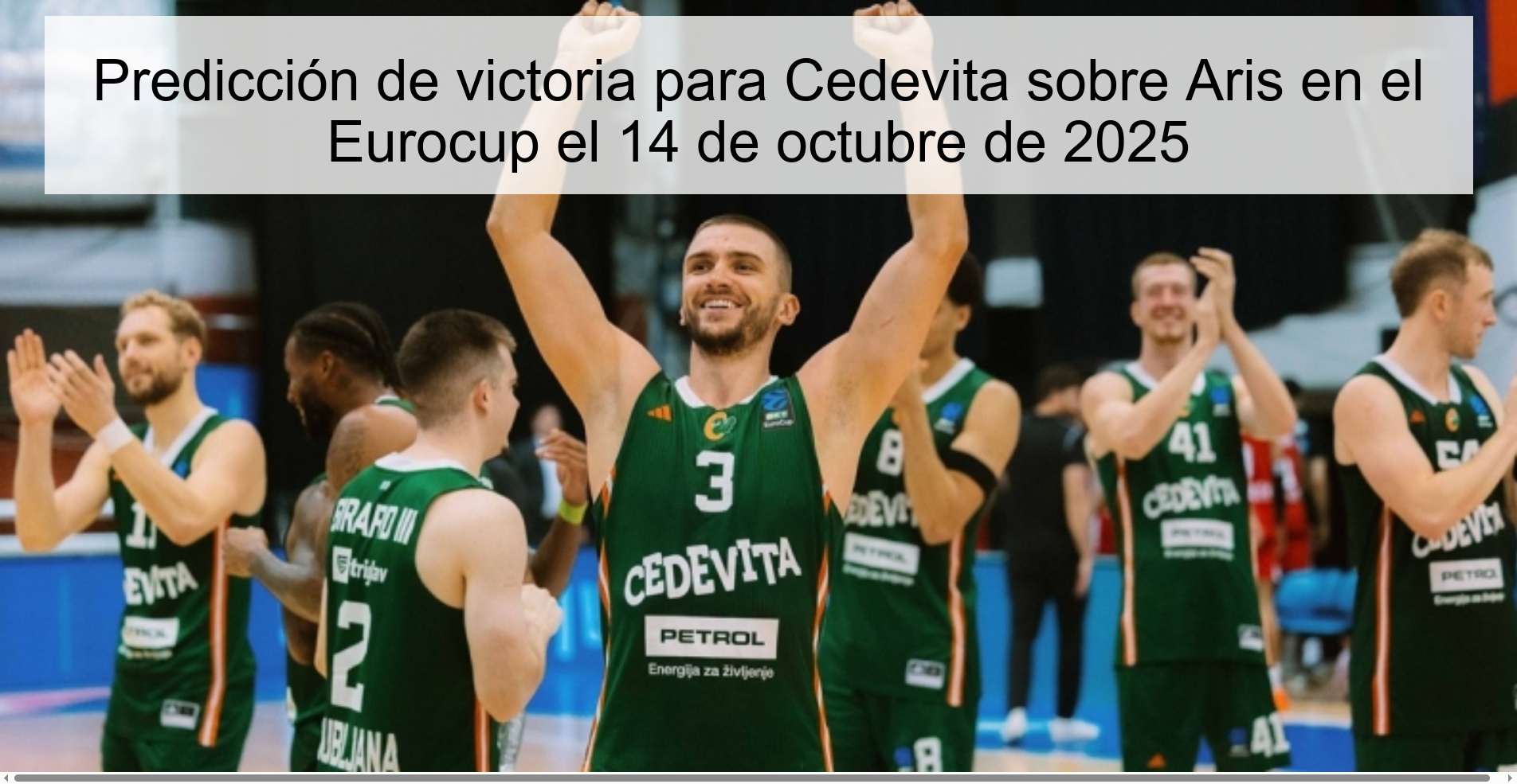 Predicción de victoria para Cedevita sobre Aris en el Eurocup el 14 de octubre de 2025 1 312278