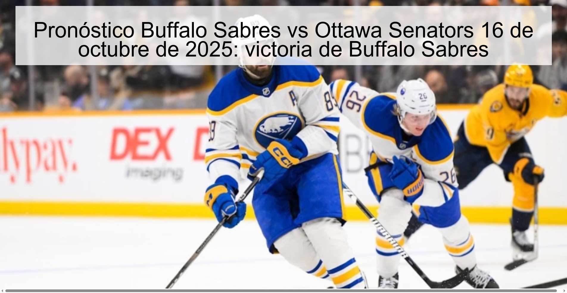 Buffalo Sabers vs Ottawa Senators Prediction October 16, 2025: Buffalo Sabers win 1 312716