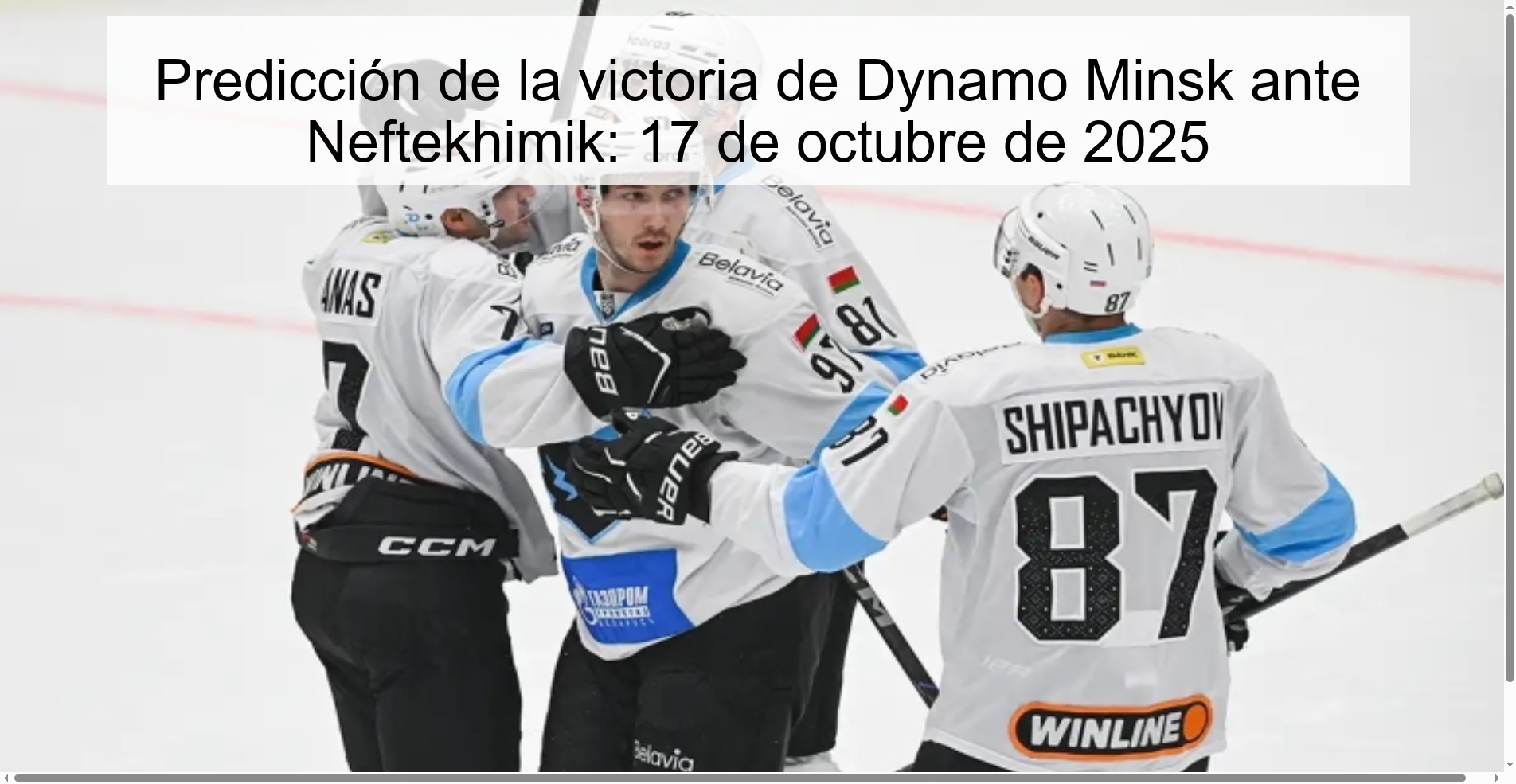 Predicción de la victoria de Dynamo Minsk ante Neftekhimik: 17 de octubre de 2025 1 Predicción de la victoria de Dynamo Minsk ante Neftekhimik: 17 de octubre de 2025