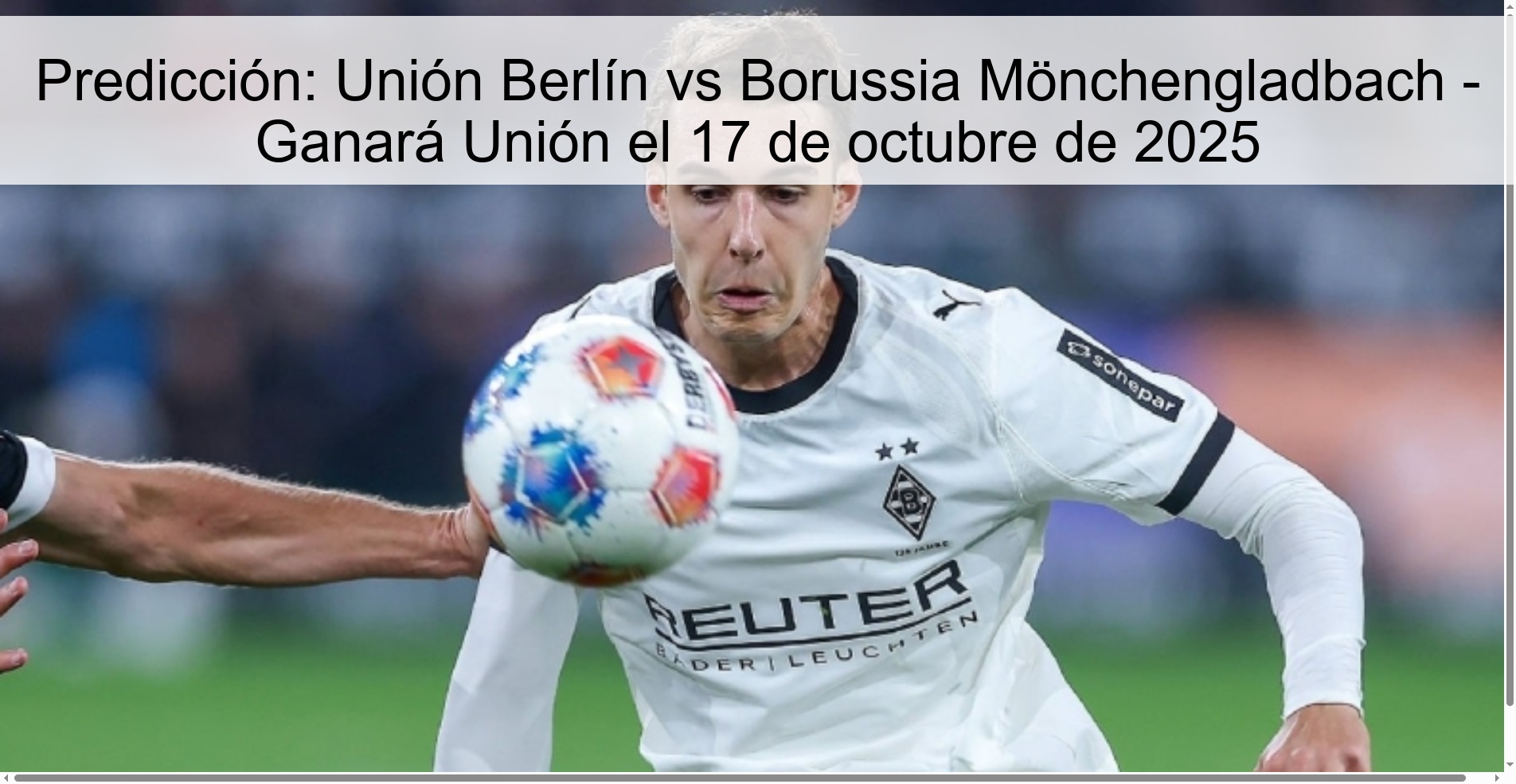 Prediction: Unión Berlin vs Borussia Mönchengladbach - Unión will win on October 17, 2025