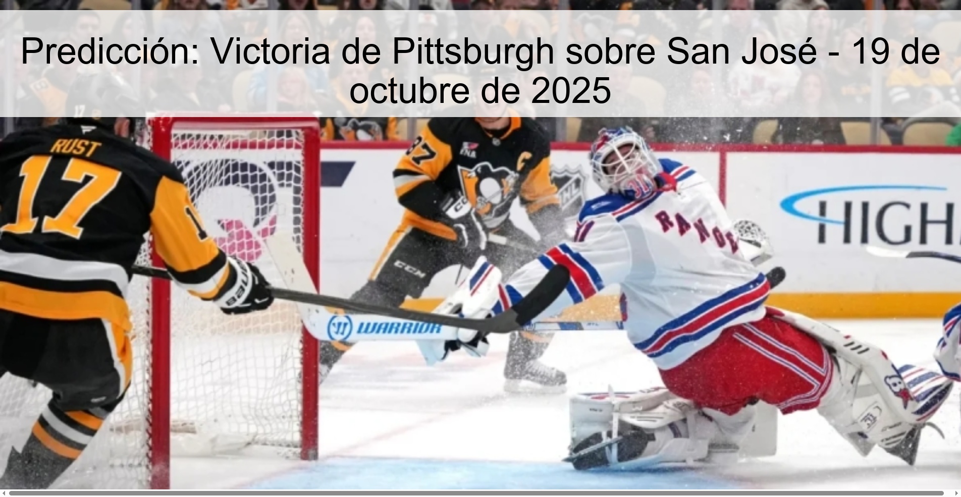 Predicción: Victoria de Pittsburgh sobre San José - 19 de octubre de 2025 1 313879