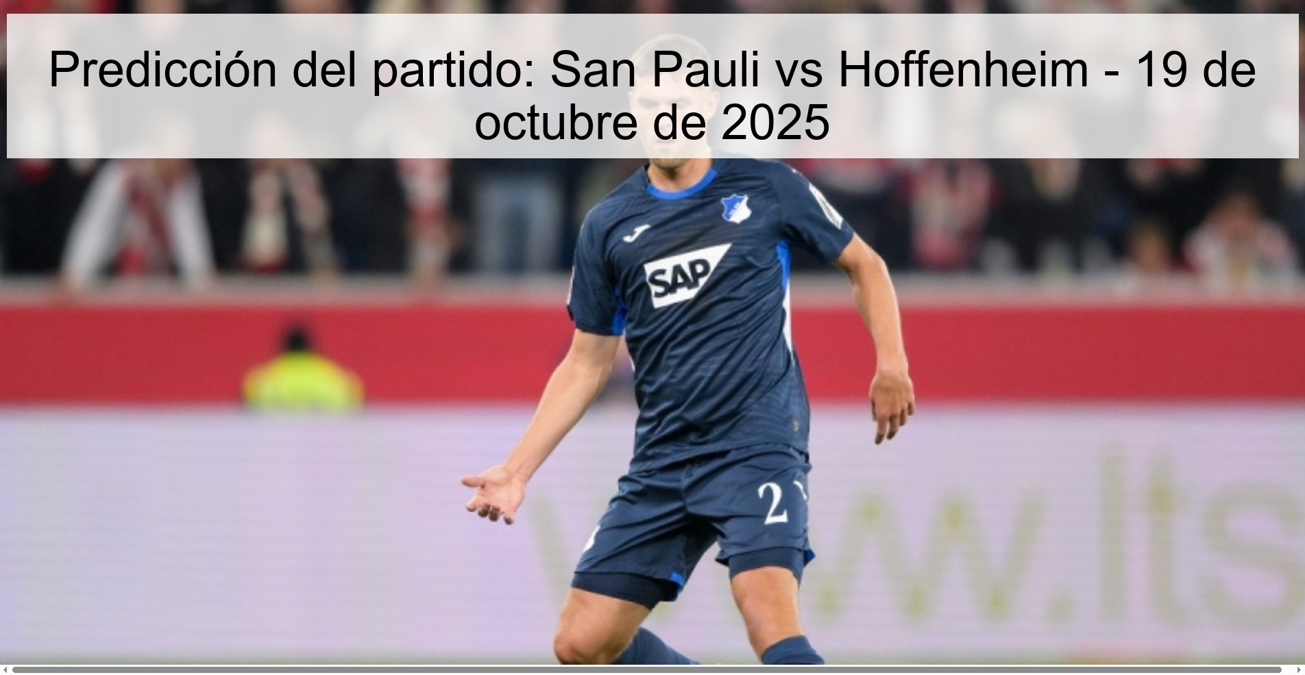 Predicción del partido: San Pauli vs Hoffenheim - 19 de octubre de 2025 1 314124