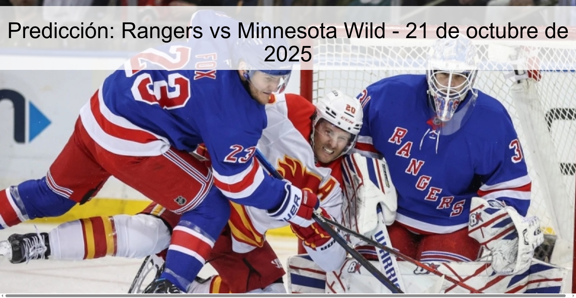 Predicción: Rangers vs Minnesota Wild - 21 de octubre de 2025