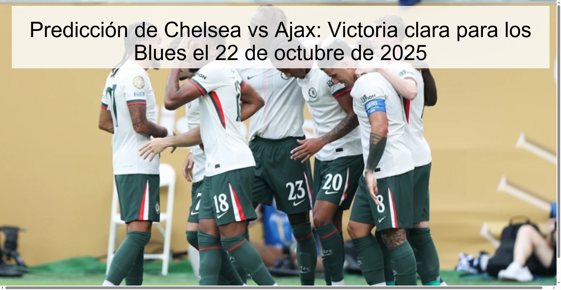 Predicción de Chelsea vs Ajax: Victoria clara para los Blues el 22 de octubre de 2025 1 314579