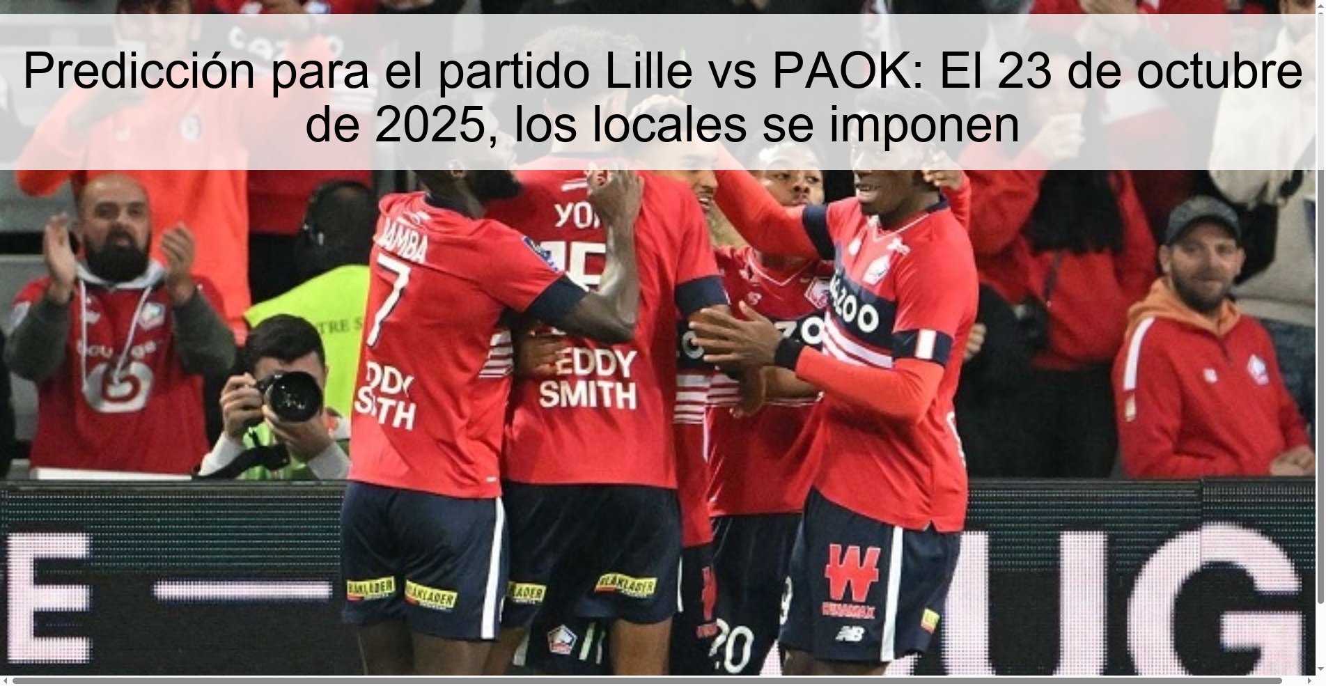 Prediction for the Lille vs PAOK match: On October 23, 2025, the locals win 1 Prediction for the Lille vs PAOK match: On October 23, 2025, the locals win