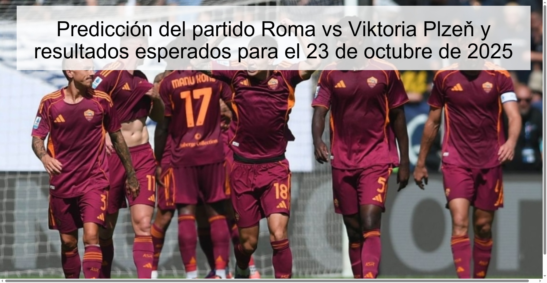 Roma vs Viktoria Plzeň match prediction and expected results for October 23, 2025 1 Roma vs Viktoria Plzeň match prediction and expected results for October 23, 2025