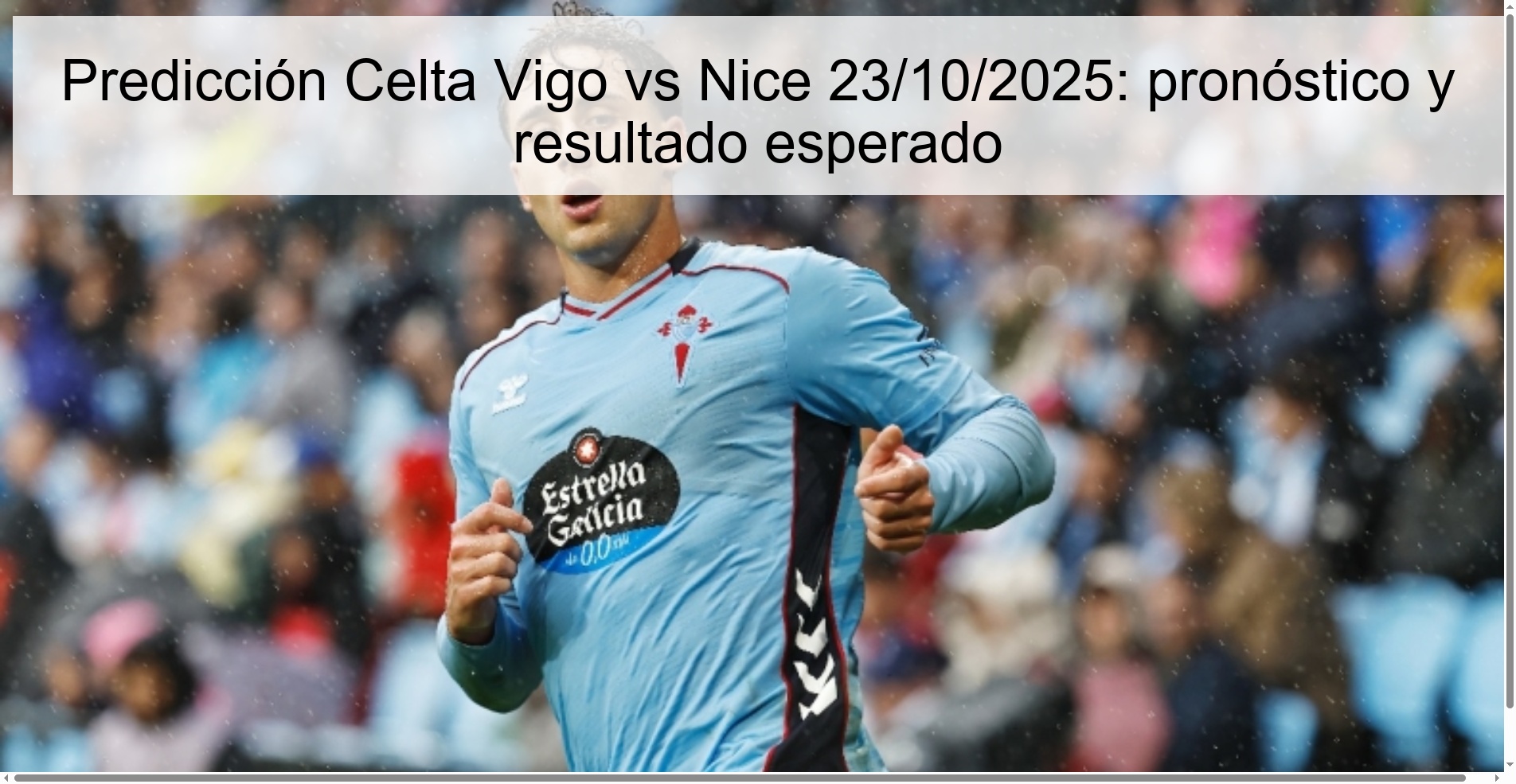 Celta Vigo vs Nice prediction 10/23/2025: forecast and expected result