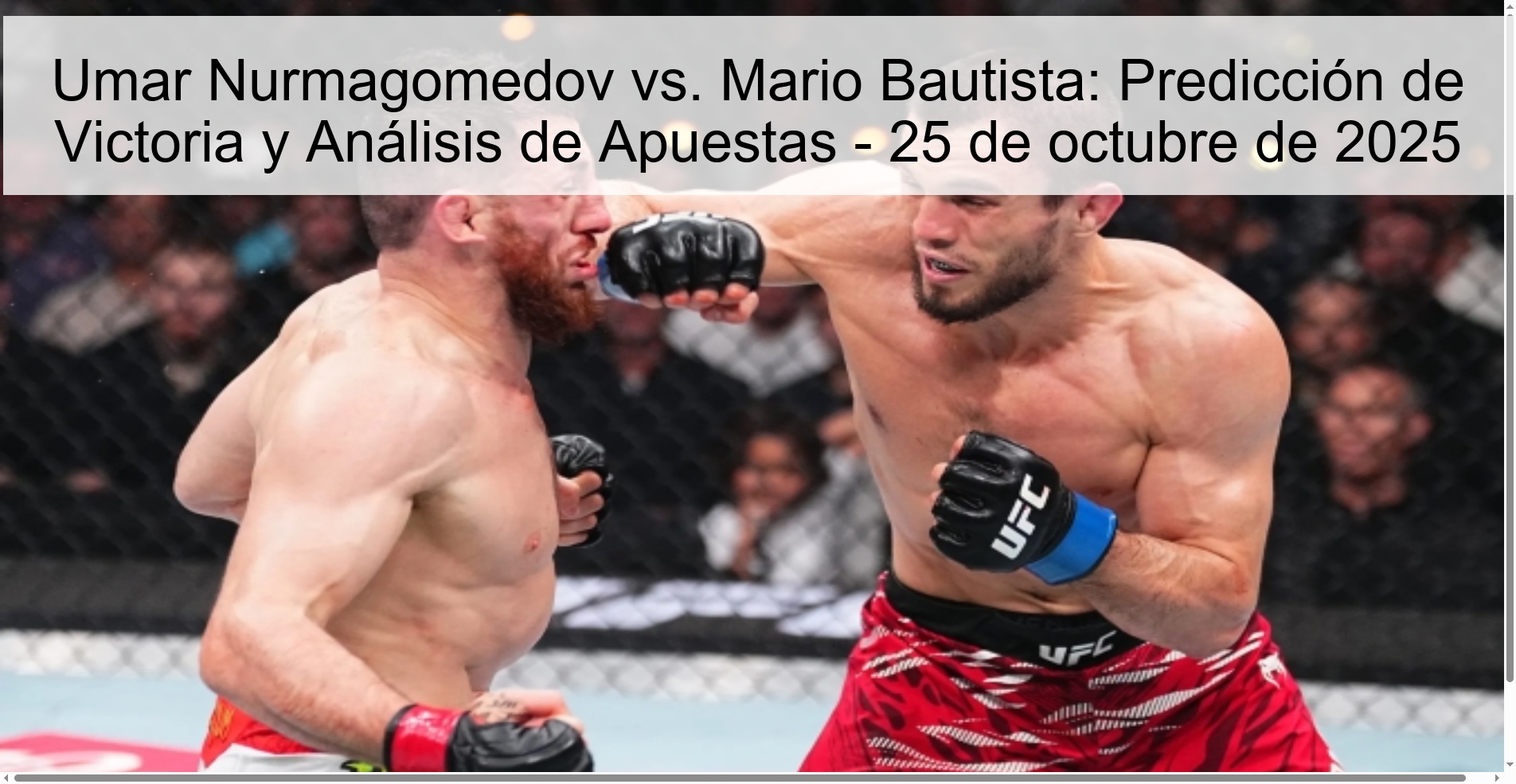 Umar Nurmagomedov vs. Mario Bautista: Victory Prediction and Betting Analysis - October 25, 2025 1 316072