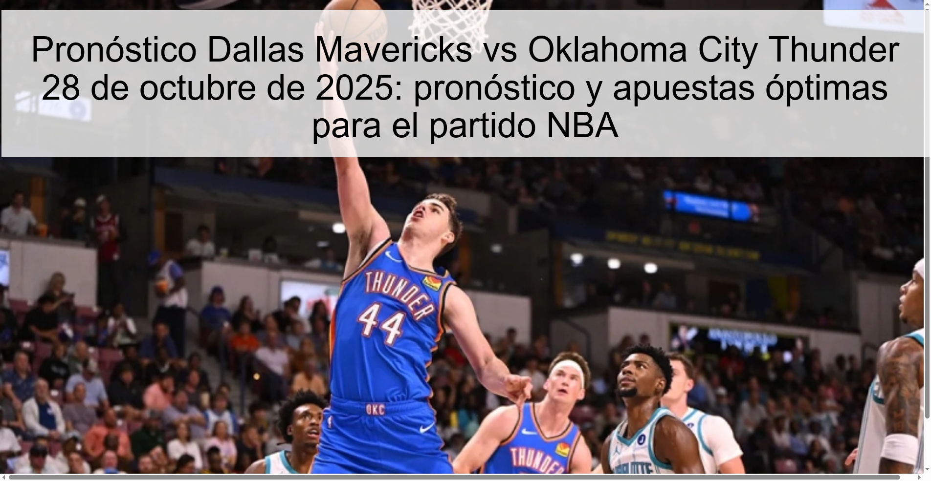 Pronóstico Dallas Mavericks vs Oklahoma City Thunder 28 de octubre de 2025: pronóstico y apuestas óptimas para el partido NBA 1 317146