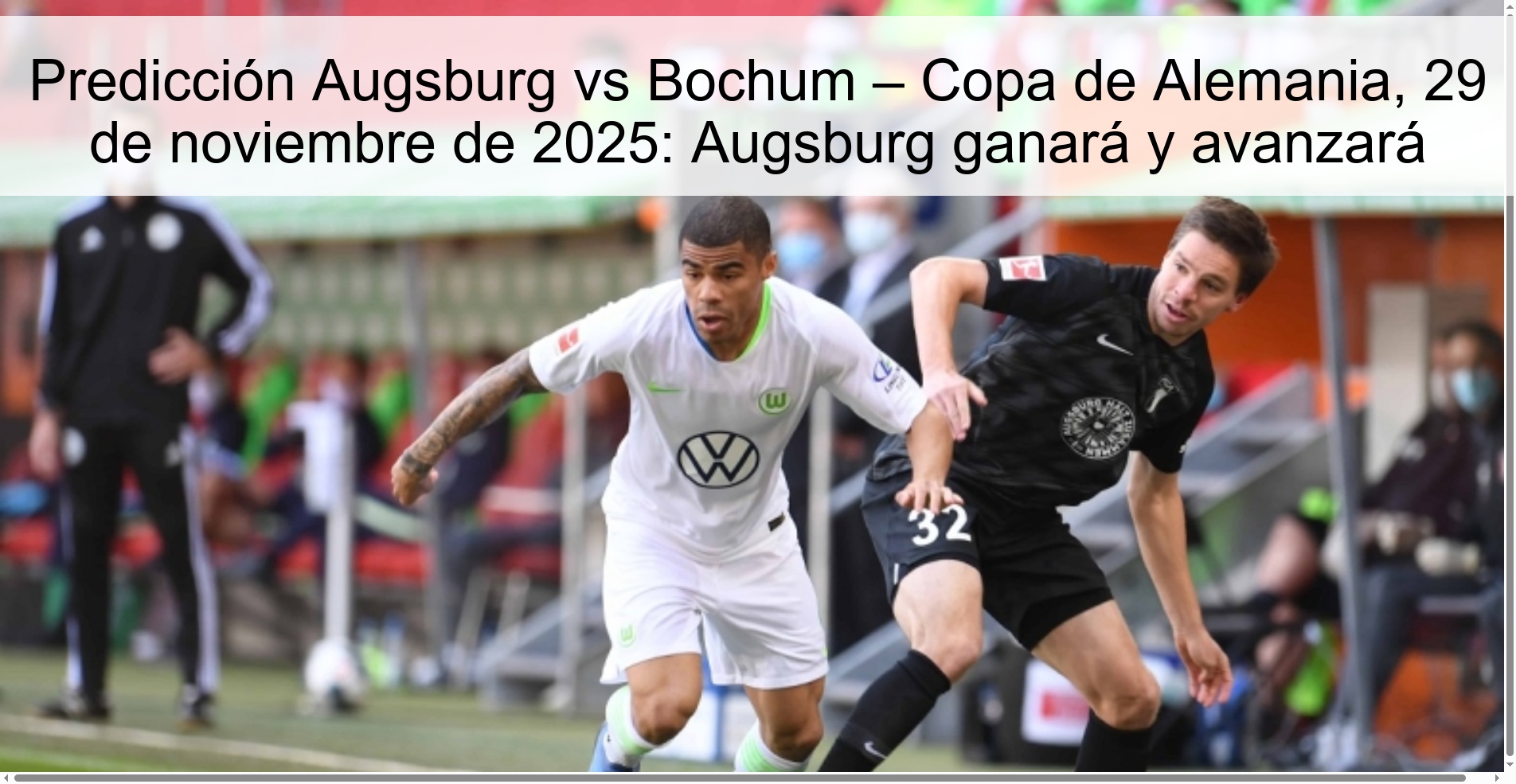 Predicción Augsburg vs Bochum – Copa de Alemania, 29 de noviembre de 2025: Augsburg ganará y avanzará 1 317250