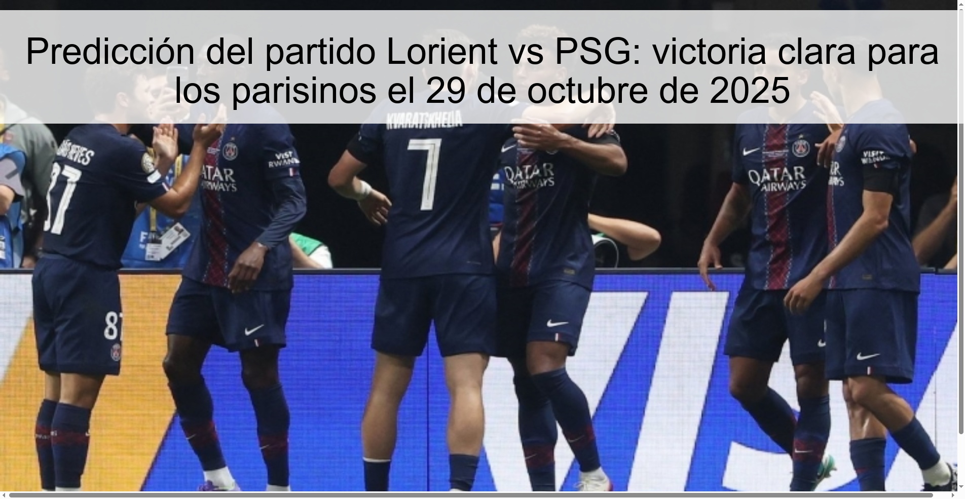 Lorient vs PSG match prediction: clear victory for the Parisians on October 29, 2025 1 317326