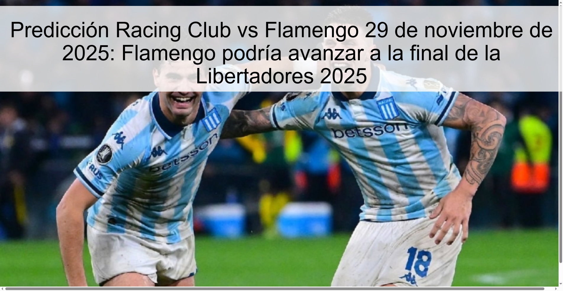 Predicción Racing Club vs Flamengo 29 de noviembre de 2025: Flamengo podría avanzar a la final de la Libertadores 2025 1 Predicción Racing Club vs Flamengo 29 de noviembre de 2025: Flamengo podría avanzar a la final de la Libertadores 2025