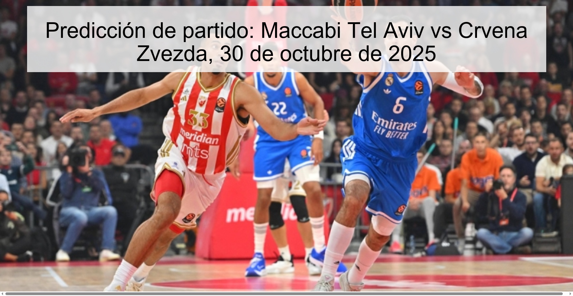 Match Prediction: Maccabi Tel Aviv vs Crvena Zvezda, October 30, 2025
