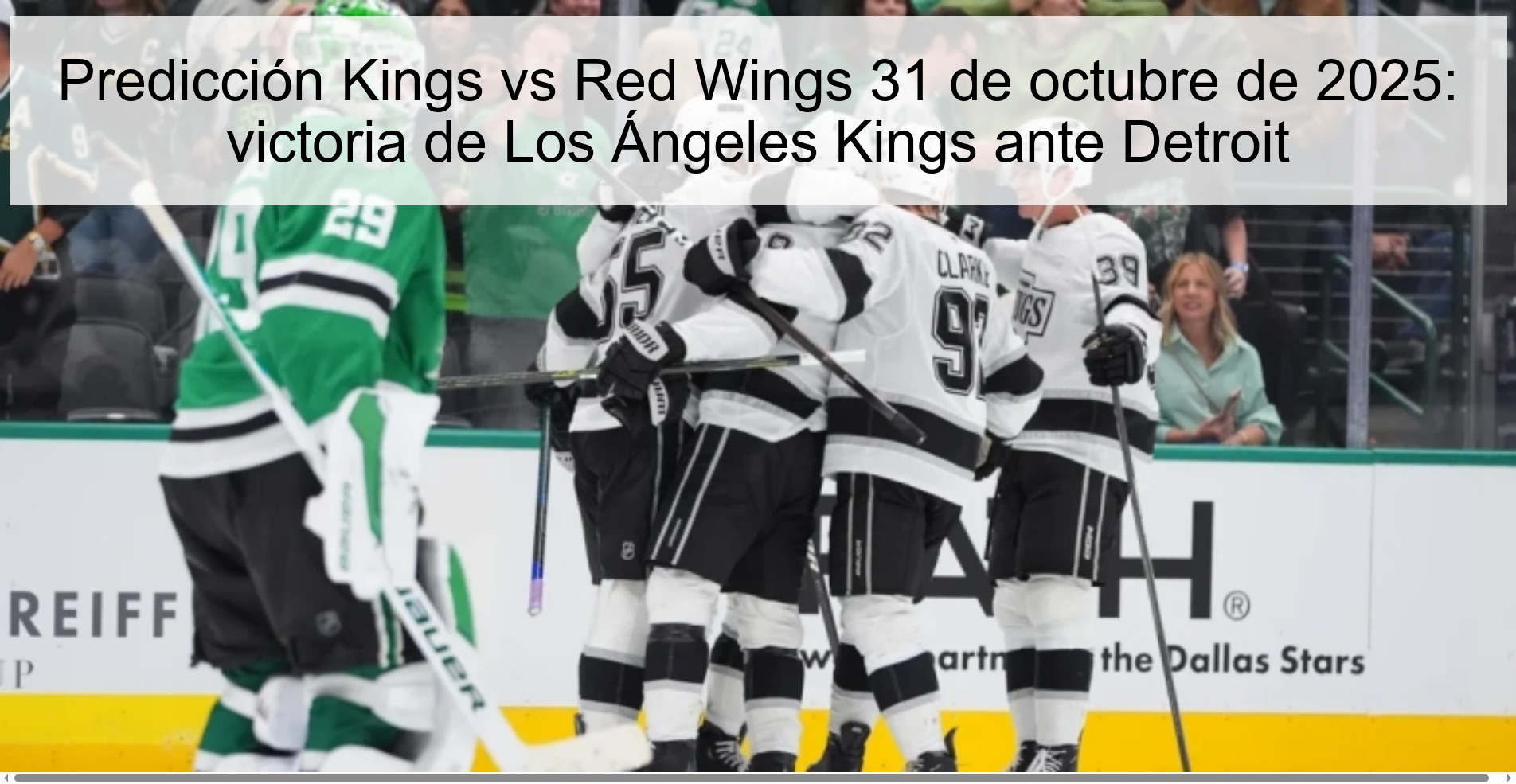 Predicción Kings vs Red Wings 31 de octubre de 2025: victoria de Los Ángeles Kings ante Detroit 1 318345