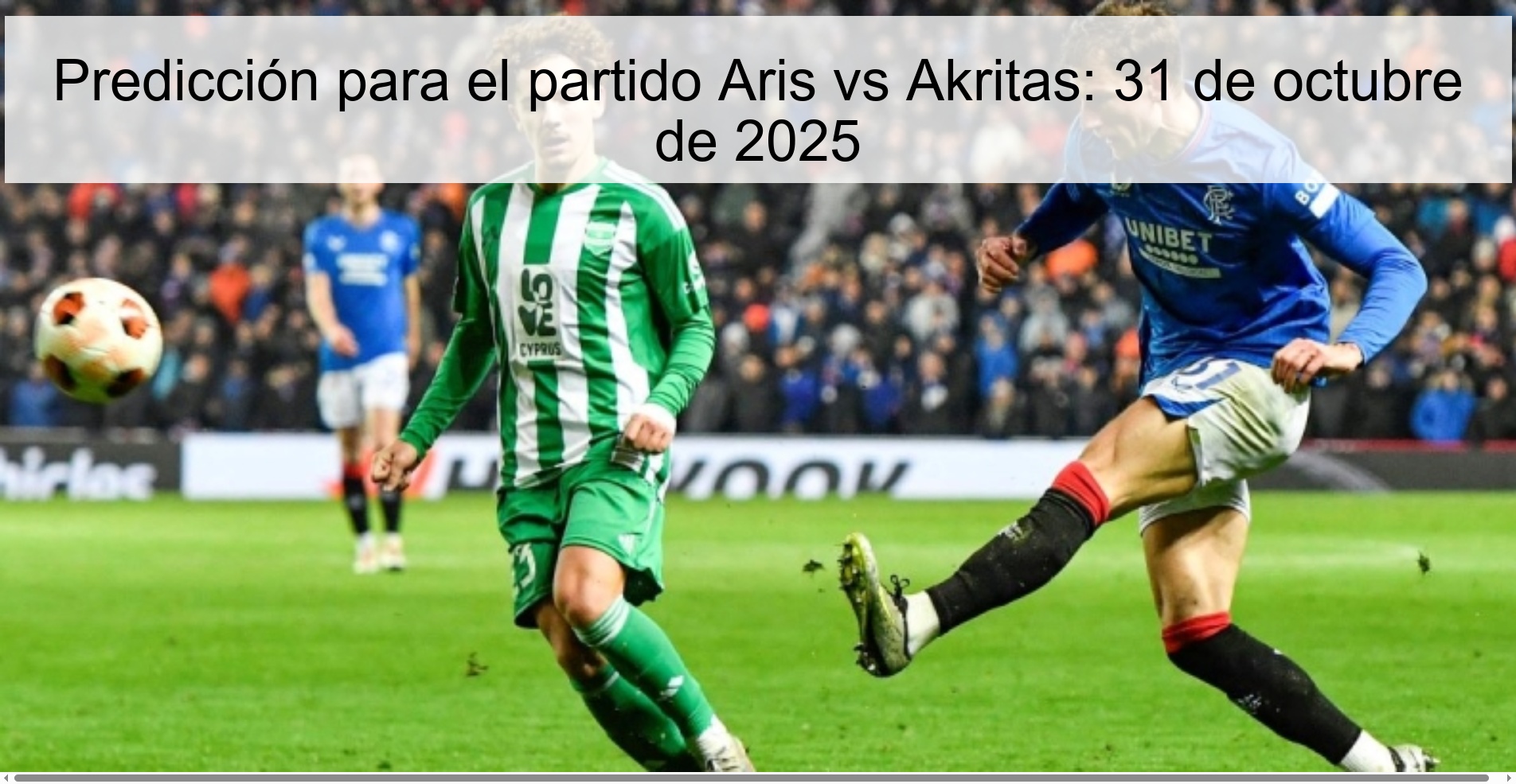 Prediction for the Aris vs Akritas match: October 31, 2025