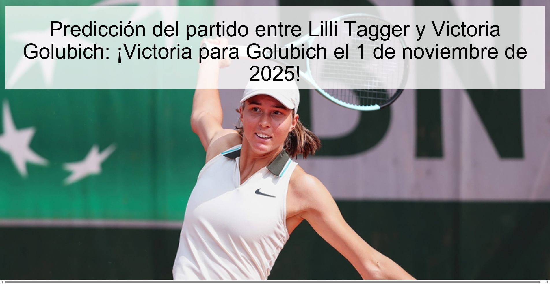 Match prediction between Lilli Tagger and Victoria Golubich: Victory for Golubich on November 1, 2025! 1 318949