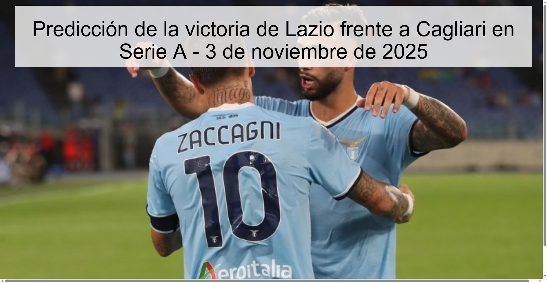 Prediction of Lazio's victory against Cagliari in Serie A - November 3, 2025 1 319171