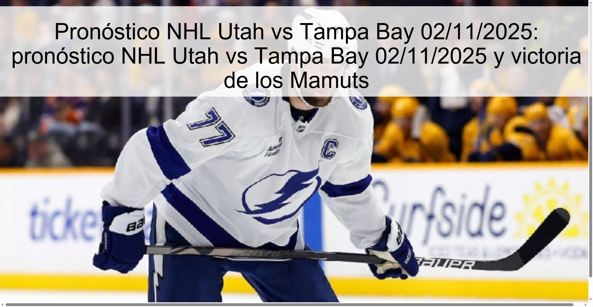 NHL Utah vs Tampa Bay Prediction 11/02/2025: NHL Utah vs Tampa Bay Prediction 11/02/2025 and victory for the Mammoths 1 319179