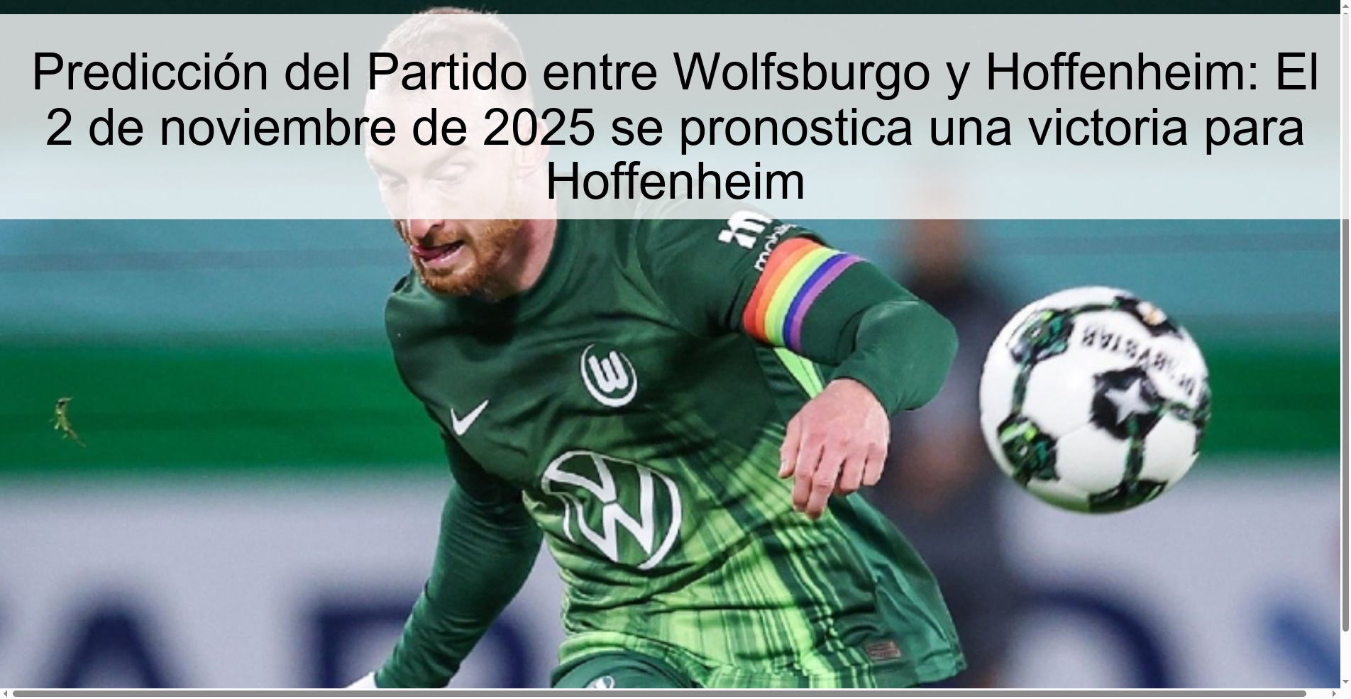 Predicción del Partido entre Wolfsburgo y Hoffenheim: El 2 de noviembre de 2025 se pronostica una victoria para Hoffenheim 1 319290