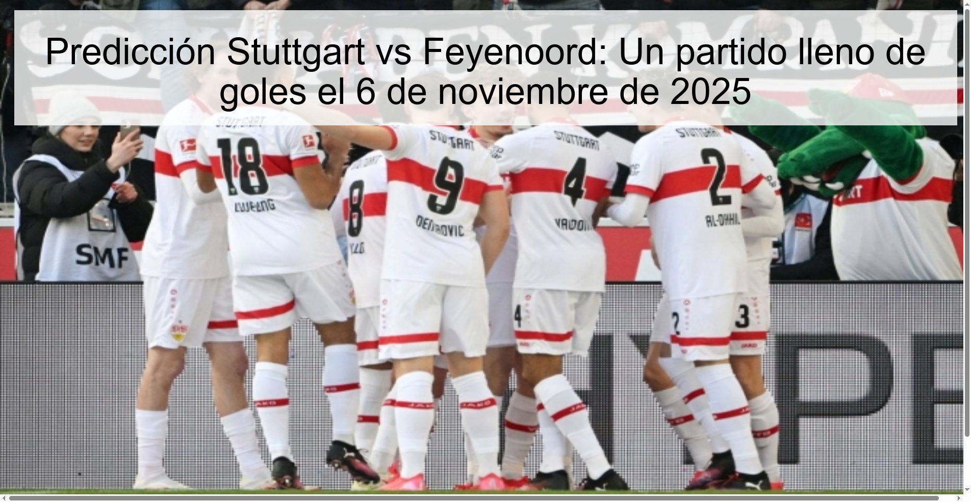 Stuttgart vs Feyenoord Prediction: A match full of goals on November 6, 2025 1 320378