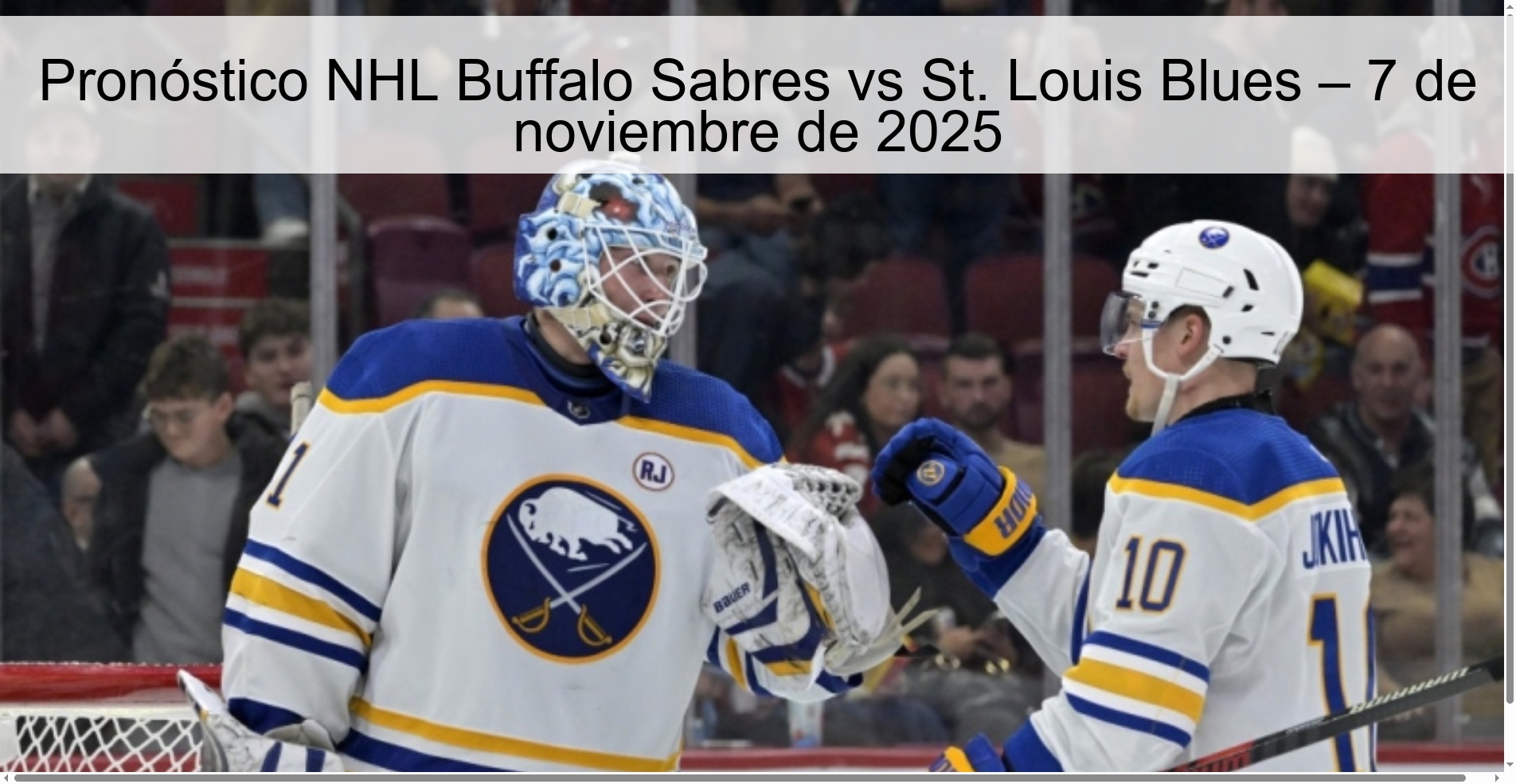 Pronóstico NHL Buffalo Sabres vs St. Louis Blues – 7 de noviembre de 2025 1 320932