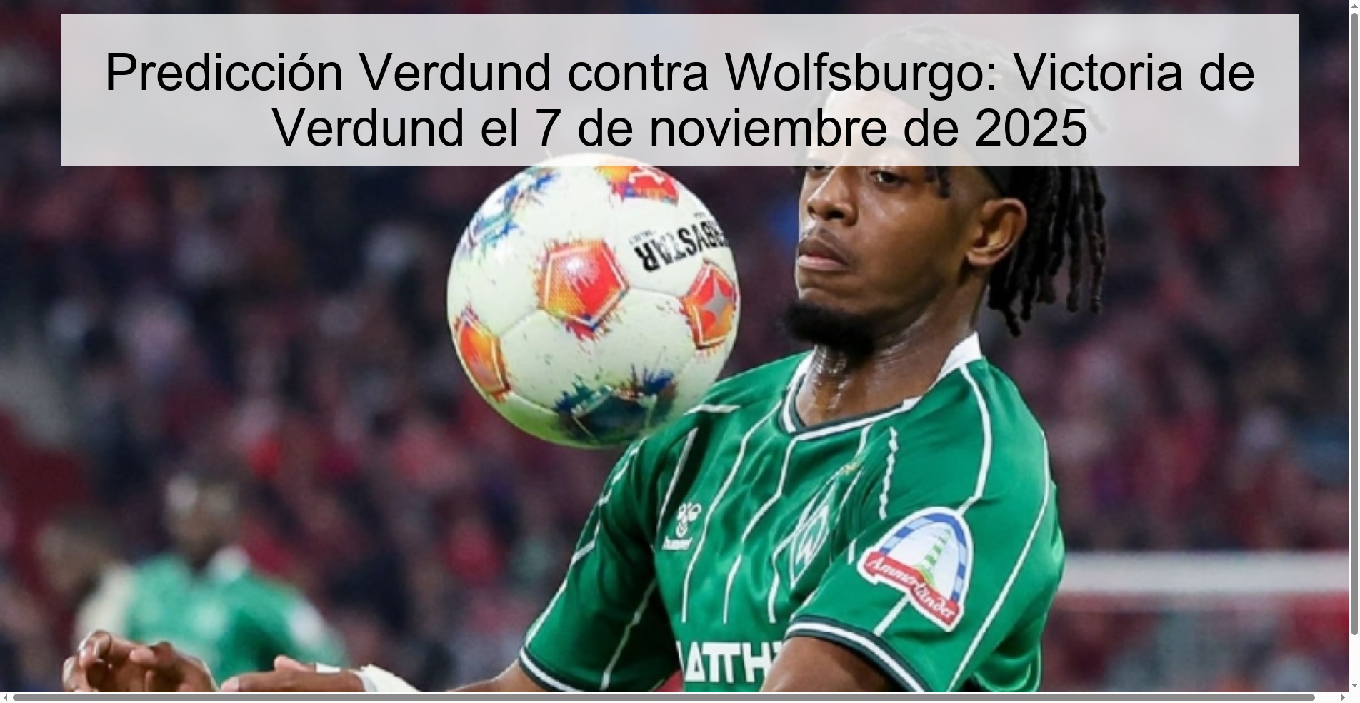 Verdund vs Wolfsburg Prediction: Victory for Verdund on November 7, 2025 1 321029