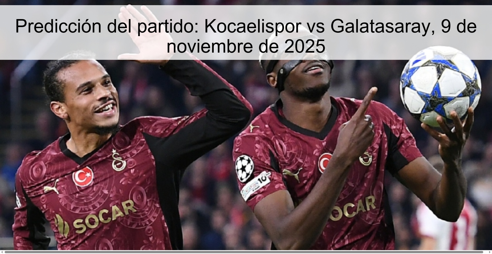 Match Prediction: Kocaelispor vs Galatasaray, November 9, 2025 1 321881