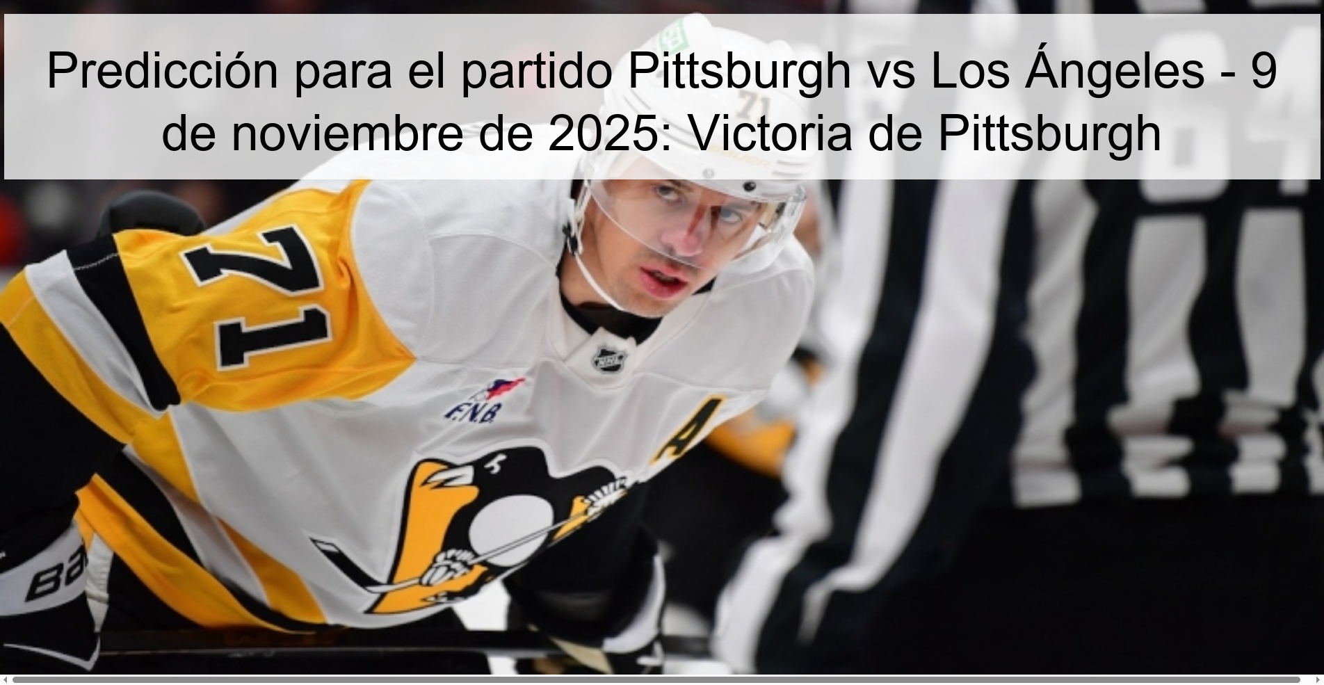 Predicción para el partido Pittsburgh vs Los Ángeles - 9 de noviembre de 2025: Victoria de Pittsburgh 1 322082