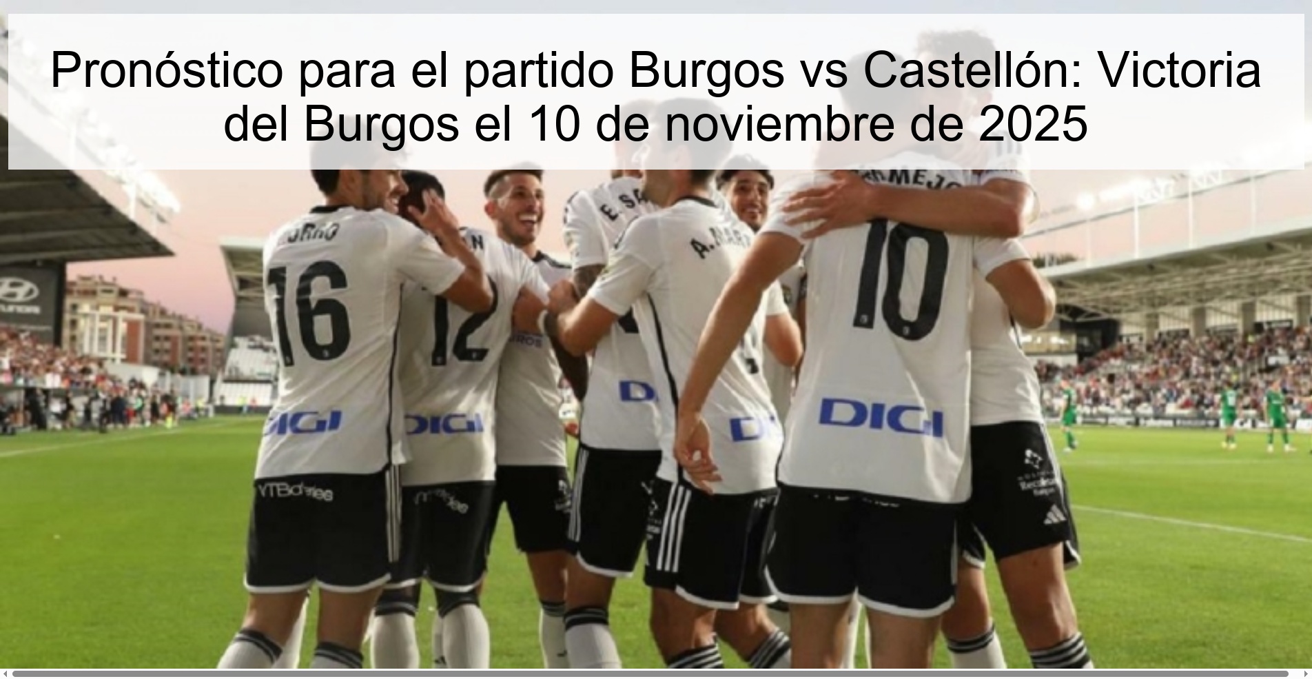 Pronóstico para el partido Burgos vs Castellón: Victoria del Burgos el 10 de noviembre de 2025 1 322237